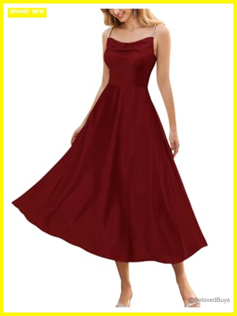 Satin Formal Maxi Dress Cold Shoulder Square Neck Bridesmaid Evening Gown